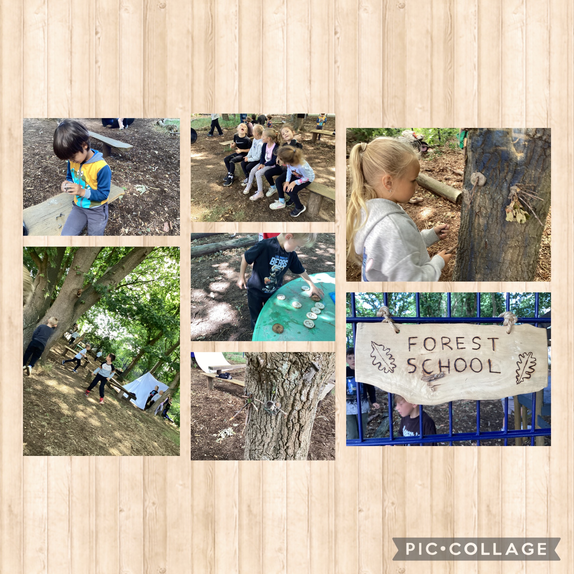 Holly Blues made clay tree spirits, and enjoyed playing in a giant tent, built between the trees.