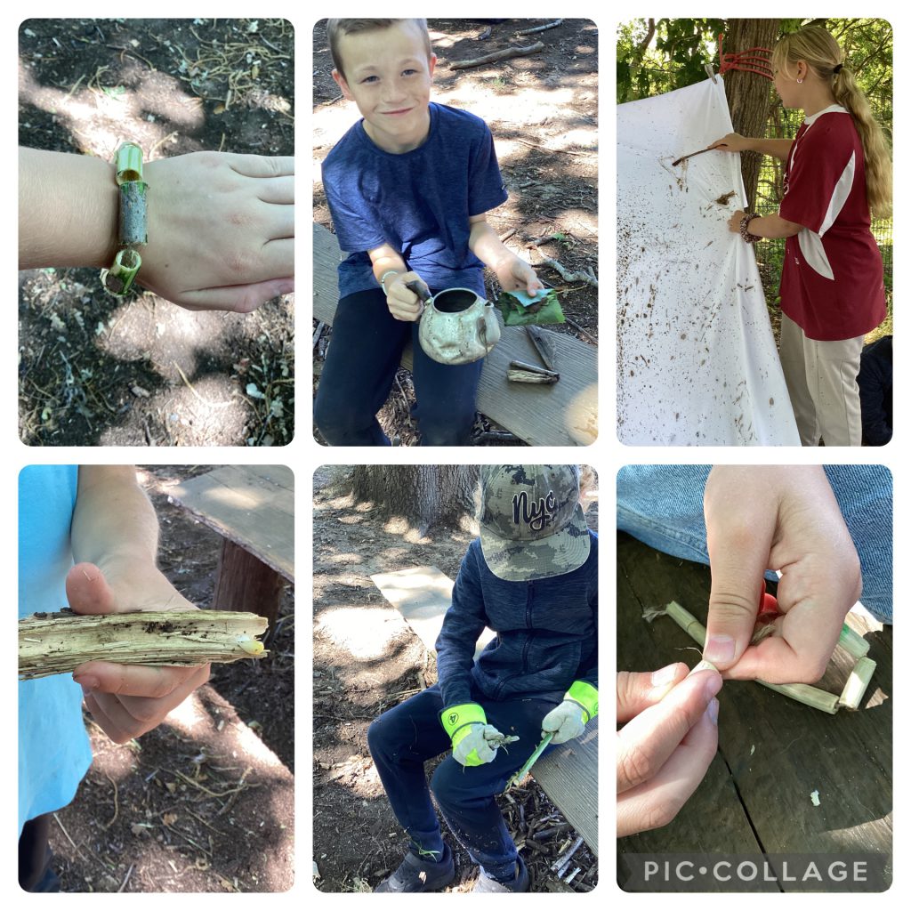 Whittling and making elder bead bracelets