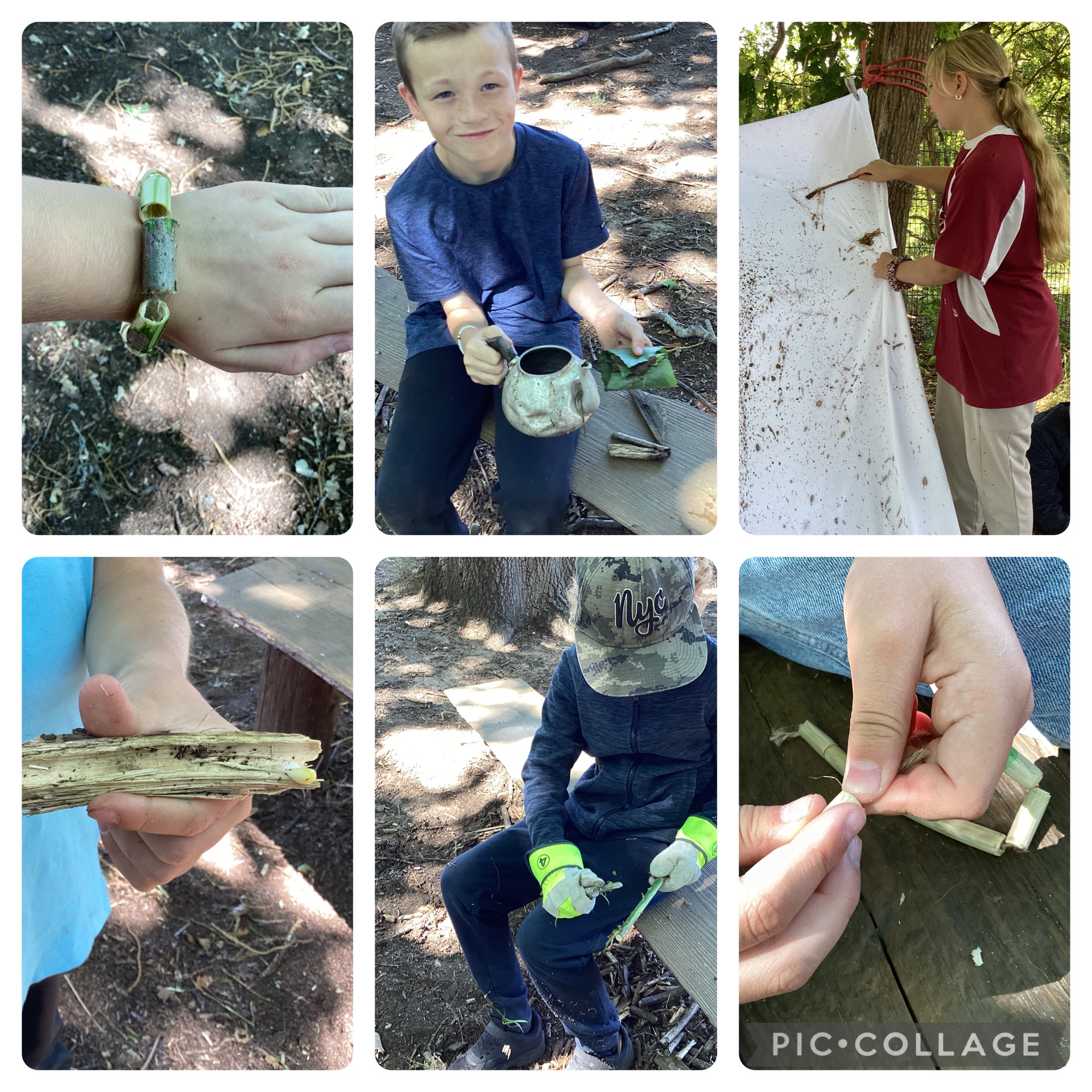 Whittling and making elder bead bracelets