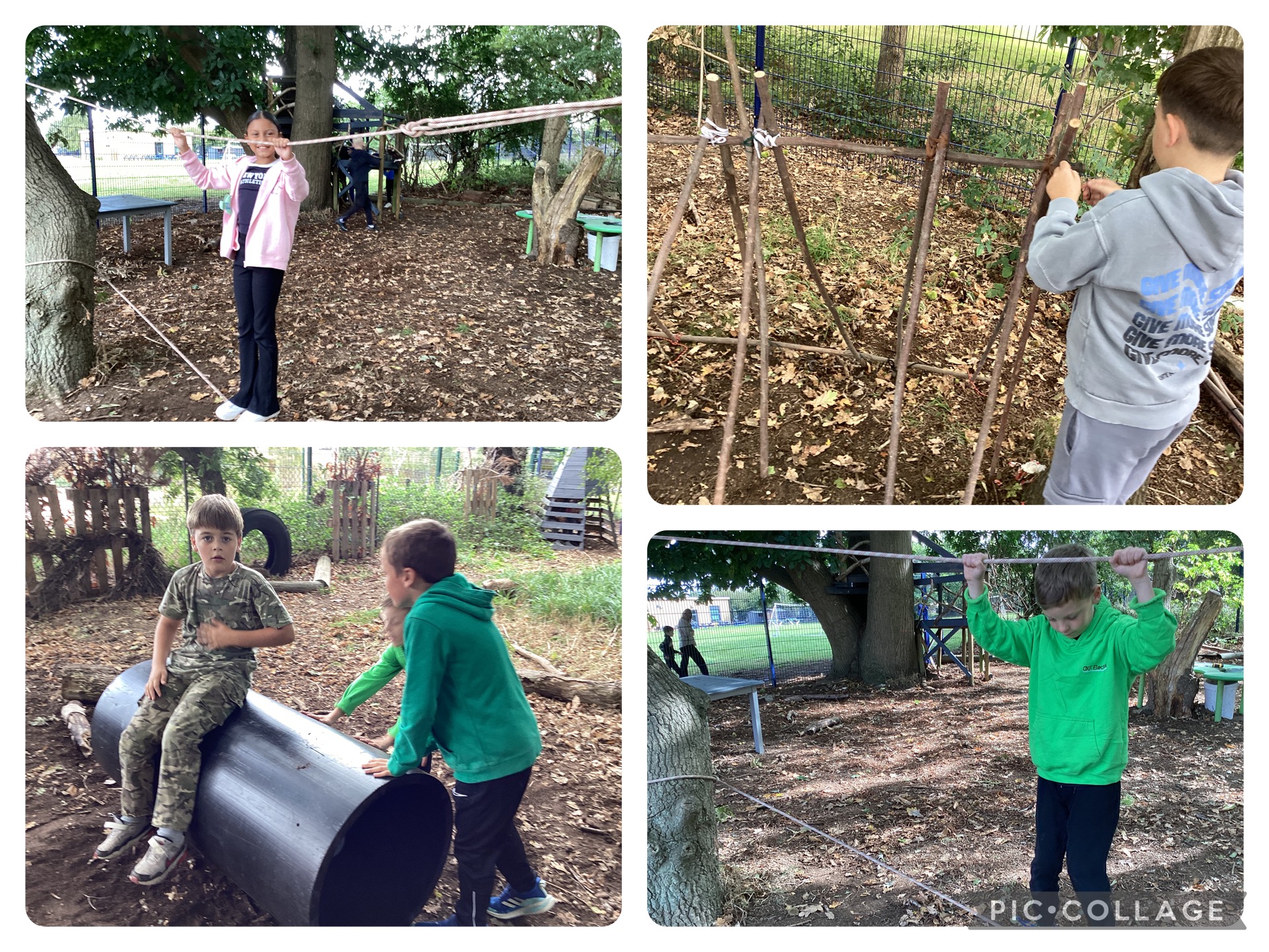 Royal Blues Enjoyed tightrope walking, building an A frame shelter and tree climbing