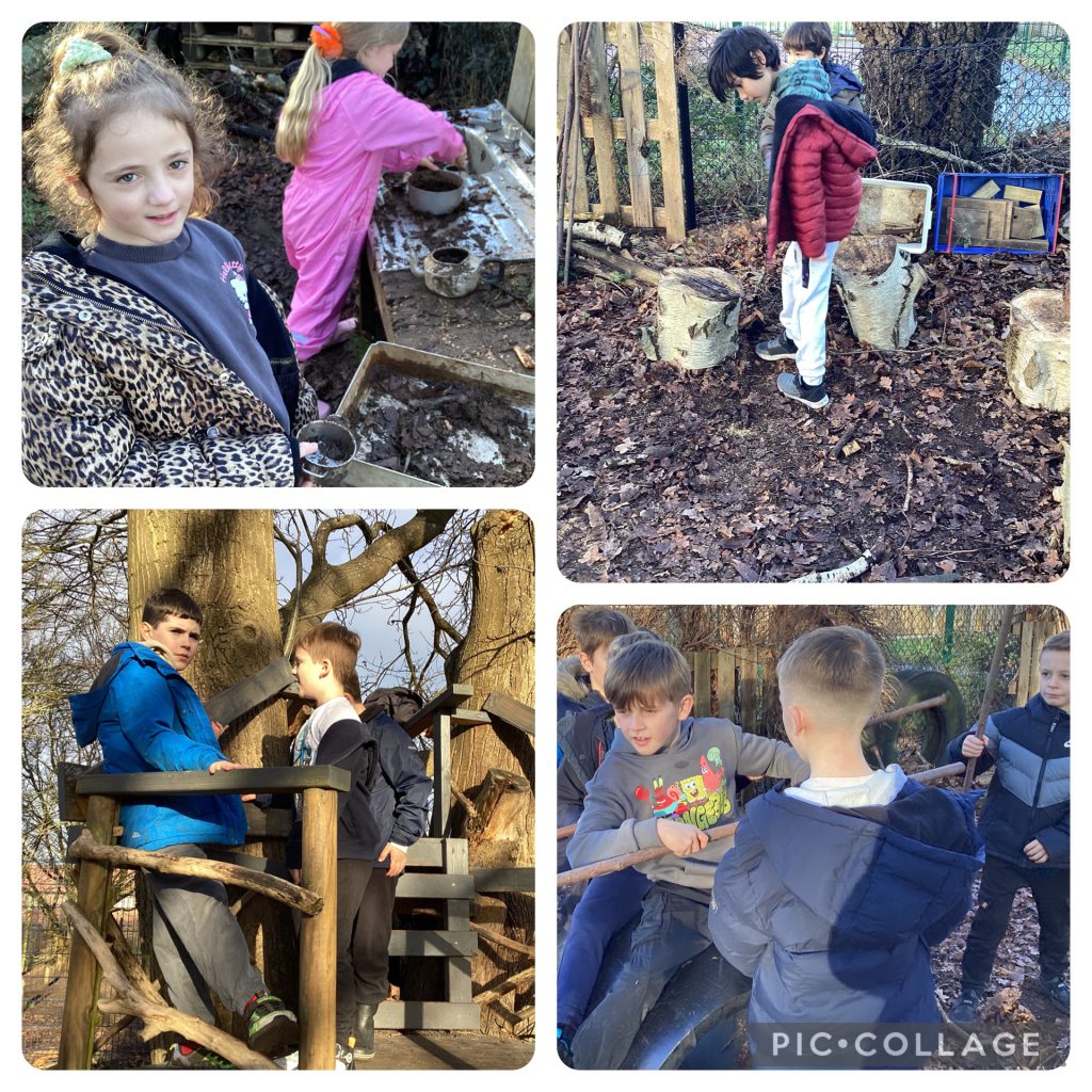 Year 3 - This was our first session. We discussed our forest school agreement and learnt about ladybirds and how they deep sleep  (diapause) in winter. The children enjoyed engaging in imaginative play with many pretending to be Anglo Saxons or made crabby patties in the mud kitchen.
