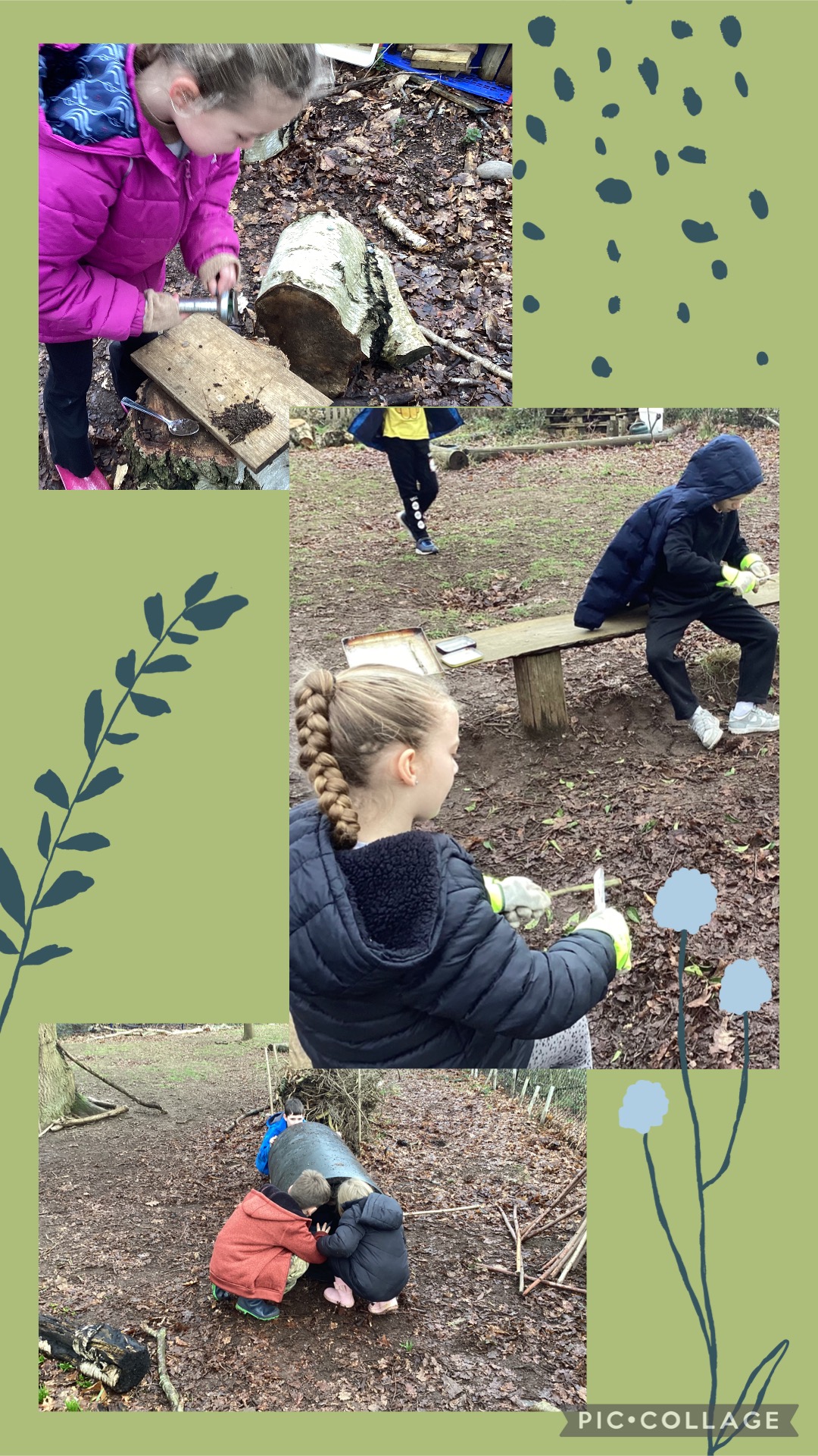 Year 3 enjoyed playing in the tunnel, imaginative play in the resource area and whittling wands.