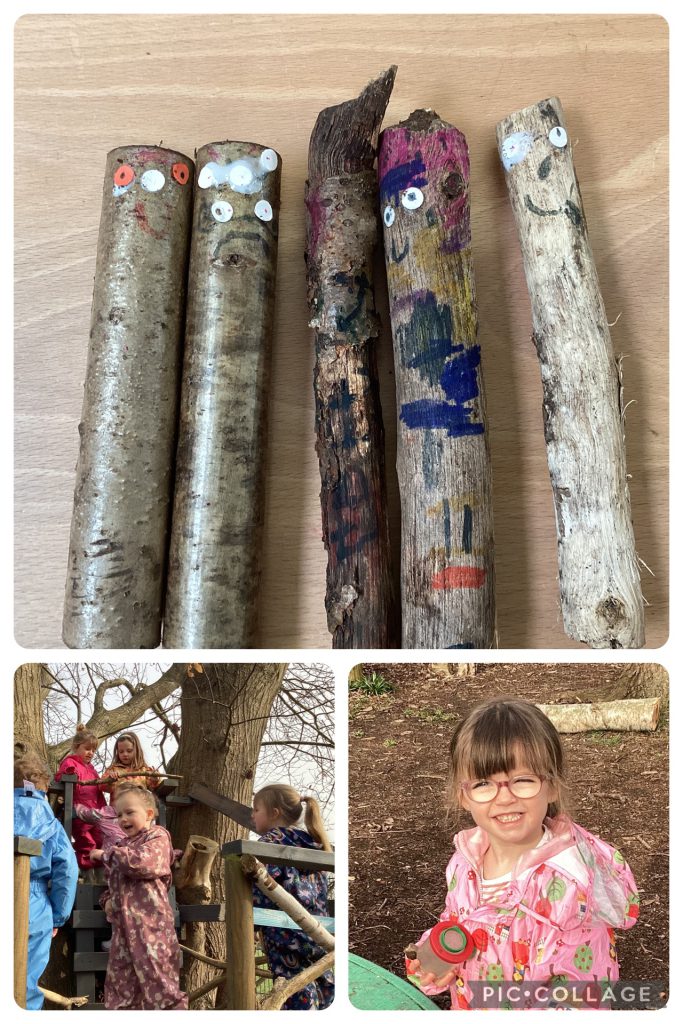 SB 6.3.26 We enjoyed story time in the woodland; we read Stick Man and made our very own stick men. We also enjoyed bug hunting.