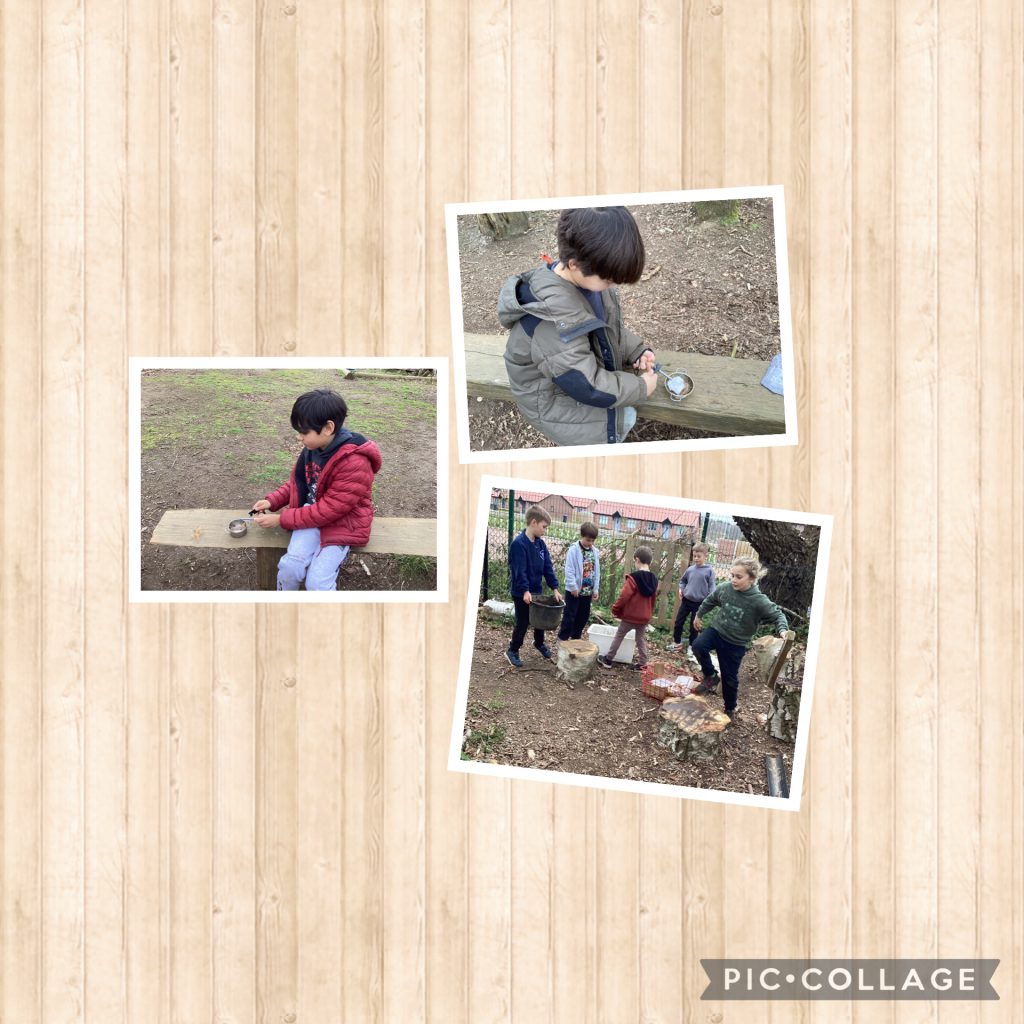 YR3 continued to practice our fire skills with flint and steel. The children also experimented with water in the resource zone.