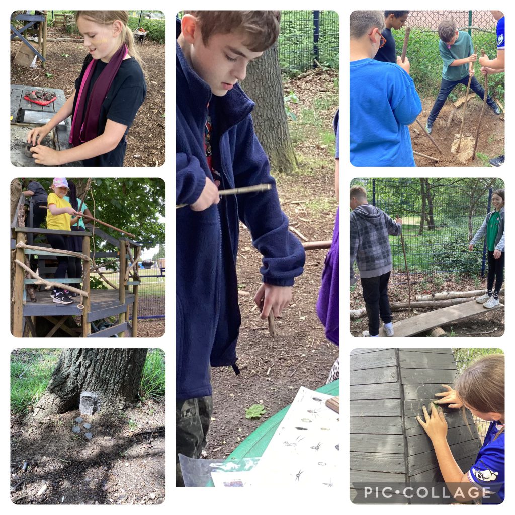 Today the second group of year 6's enjoyed their first Forest School session.  We enjoyed making things from clay, including tree spirits and a fairy house. There was lots of fun had with mud, bug hunting and pretend fishing.