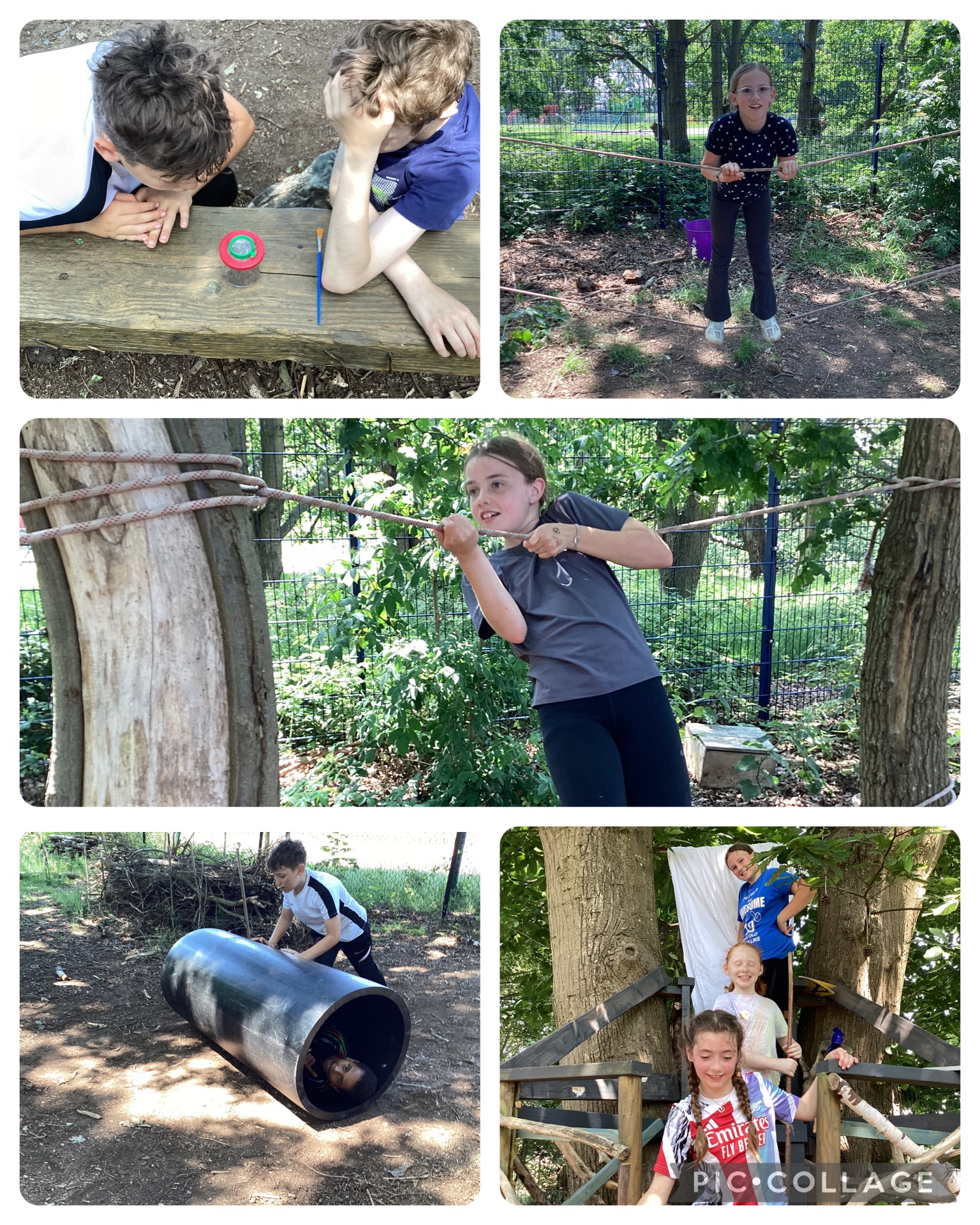 Yr6 - We enjoyed balancing on the rope line and continued to make nordic friendship bracelets. The tunnel was popular for spinning and balancing.